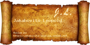 Jakabovits Leopold névjegykártya